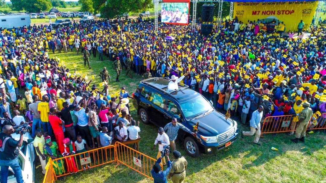 President Museveni arrives for his engagement with the people of Katakwi